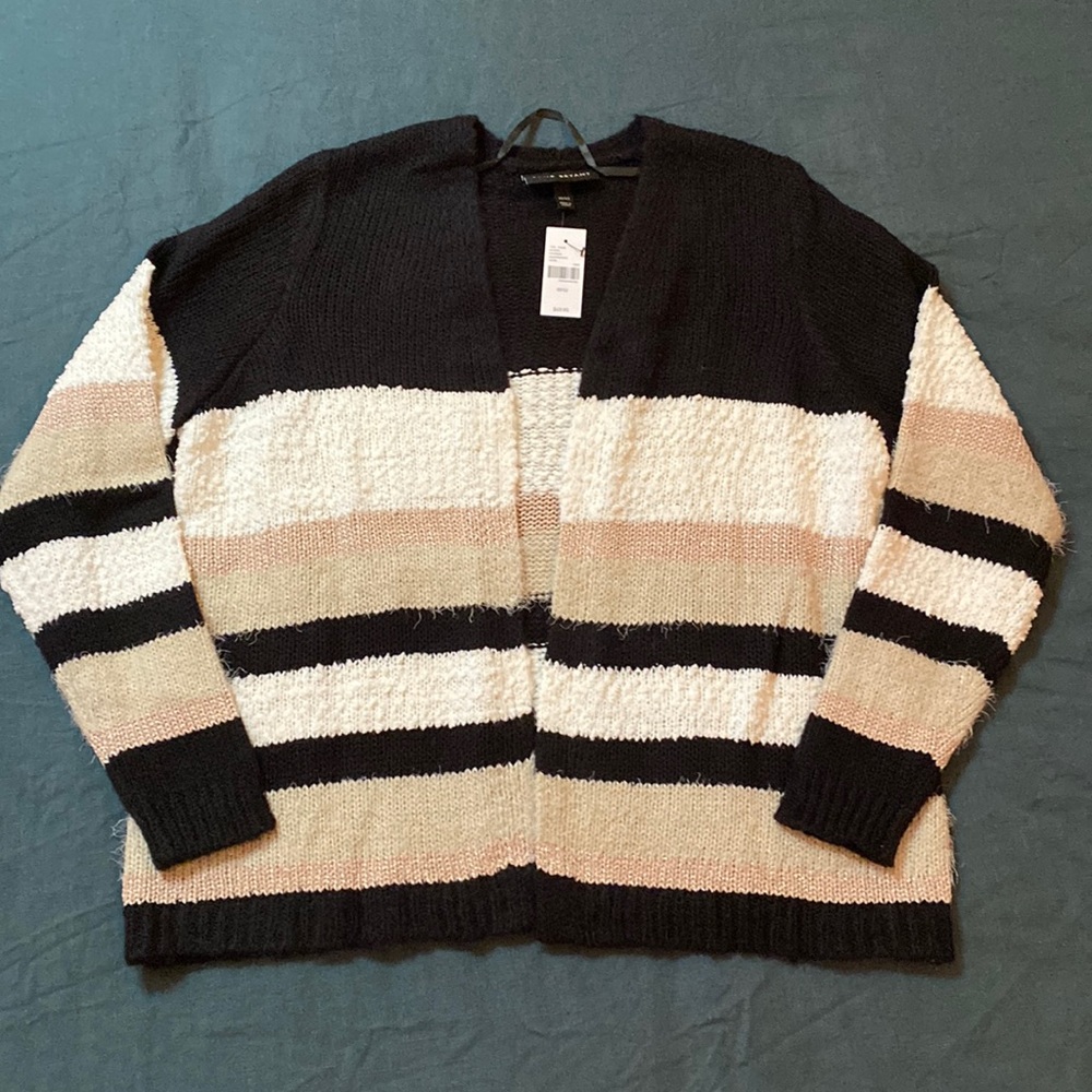 Lane Bryant 10 12 Striped Open Cardigan NWT